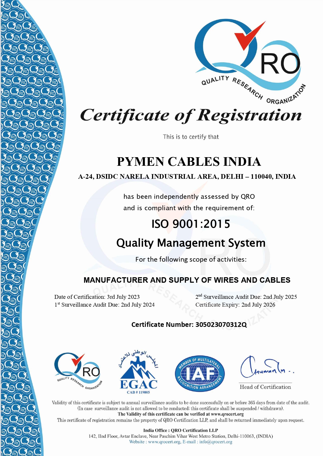 ISO Certificate