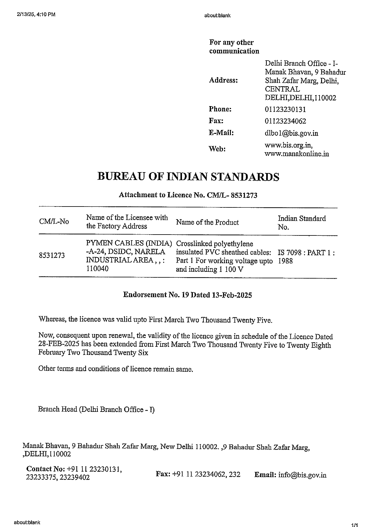 ISO Certificate
